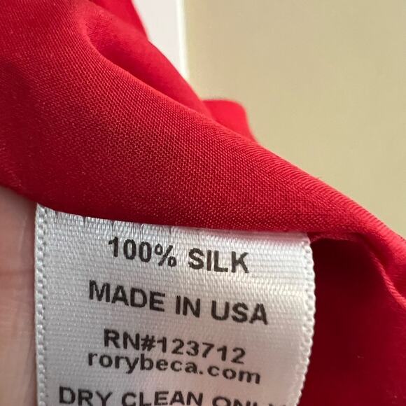 Rory Beca dress faux wrap red mini 100% silk - Picture 9 of 10